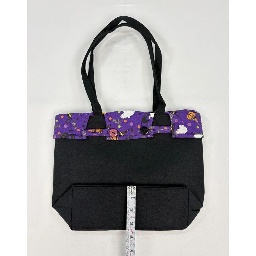 Vintage Longaberger Happy Halloween Small Shopper Tote Bag New Purple Pumpkin